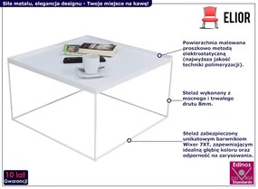 Biały stolik kawowy w stylu skandynawskim - Diros 4X