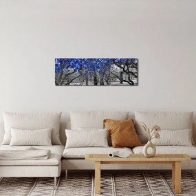 Obraz - Niebieskie drzewa, Central Park, New York (z zegarem) (90x30 cm)