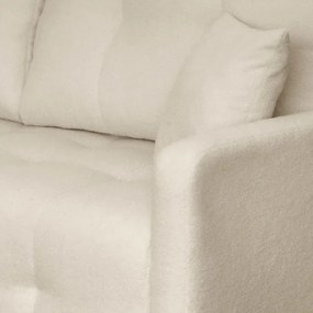 Sofa z Funkcją Spania SEUL Rozkładana Dwuosobowa Beżowa Boucle Glamour