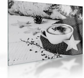 Obraz na szkle - Zimowe cappuccino (70x50 cm)