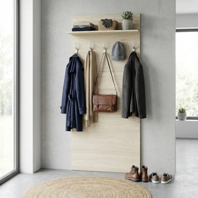 Garderoba z wieszakami HORIZONT, 4 haczyki, półka, tekstura drewna poziomo, wenge