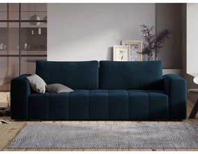 Ciemnoniebieska aksamitna rozkładana sofa Milo Casa Luca