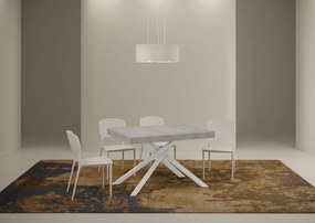 Stół rozkładany 130/234x90 cm Karida cementu nogi białe