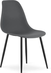 Krzesło OSAKA ciemnoszare z czarnymi nogami