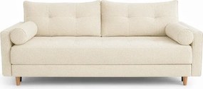 Sofa z Funkcją Spania LONAR Kremowa Boucle Japandi