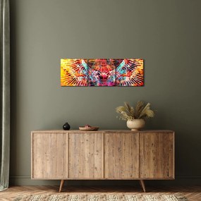 Obraz - Merkaba ze skrzydłami, abstrakcja (z zegarem) (90x30 cm)