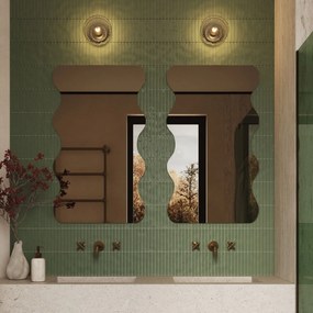 Lustro dekoracyjne oszlifowane bez podświetlenia WAVE Duo | Różne rozmiary | Różne kolory : Kolor tafli szkła - Brąz, Rozmiar - 50 x 100 cm