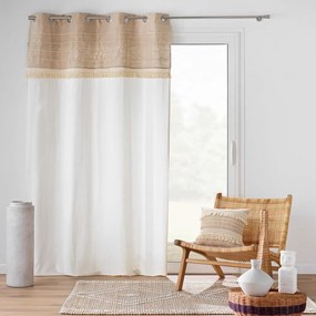 Biało-brązowa zasłona z mieszanki juty 140x240 cm Cirrus – douceur d'intérieur