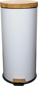 Kosz na Śmieci z Pedałem Inox FOREST biały 30L