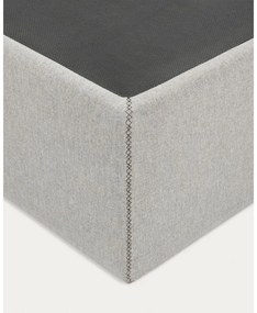 Szare tapicerowane łóżko dwuosobowe ze schowkiem 180x200 cm Matters – Kave Home