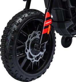 AIYAPLAY Elektryczny motocykl dziecięcy 12 V z 2 silnikami, kółka podporowe, amortyzator, koła 33,5 cm, muzyka, USB | Aosom PL