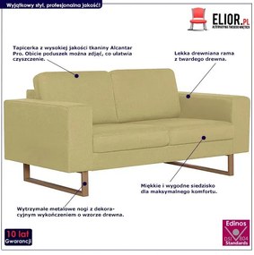 Elegancka dwuosobowa sofa Williams 2X - zielona