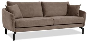 Brązowoszara sofa z aksamitnym obiciem Scandic Magic, szer. 230 cm