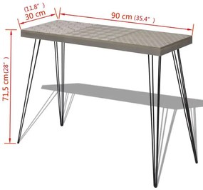 Szara konsola ze stalowymi nogami - Lexti