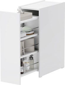 HOMCOM Wąska Szafka Łazienkowa, Szafka Podłogowa z Głęboką Szufladą, Wolnostojąca Szafka Łazienkowa, Płyta Wiórowa, Biały