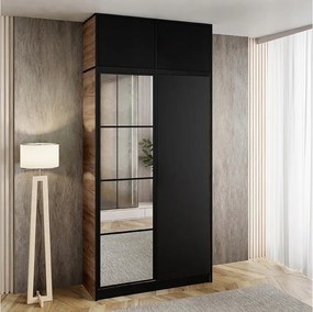 Garderoba z nadstawką EDEN 2D Dąb Craft Złoty + Czarny Wzór 4