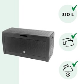Prosperplast Skrzynia do przechowywania RATO, 310L, 119x48x60cm, antracytowa