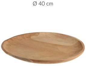 Talerz ozdobny z drewna tekowego, Ø 40 cm