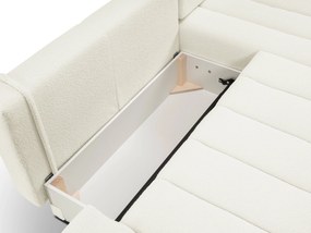 Masseno Narożnik GIOIA z funkcją spania i pojemnikiem na pościel Narozniki L, Rozkładana sofa - Kremowy, LAMBI 1
