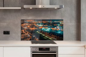 Panel szklany do Kuchni Nocna Panorama nad Motławą