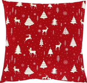 Poduszka z wypełnieniem motyw świąteczny Boże Narodzenie 45 x 45 cm, czerwony
