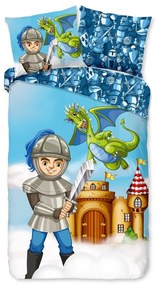 Niebieska bawełniana pościel dziecięca jednoosobowa 140x220 cm Knight – Good Morning