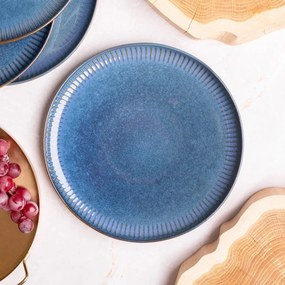 Altom Płytki talerz porcelanowy Reactive Stripes niebieski, 26 cm