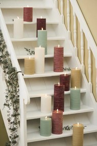IB Laursen Świeca okrągła LED WARM FLAME 15 cm biała