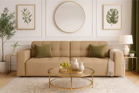 Sofa Bergamo 3-osobowa, tkanina Raven 34 jasno brązowa, 244×102×70 cm