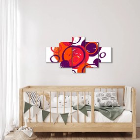 Obraz - Motyw z kółkami w ciepłych kolorach (125x70 cm)