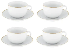 Białe porcelanowe filiżanki zestaw 4 szt. 200 ml Gold Chic – Villa Altachiara