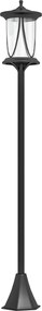Outsunny Solarna Lampa Zewnętrzna LED, Automatyka, Odporna na Warunki Atmosferyczne, 6h Światła, 17Dł x 17S x 127W cm, Czarna