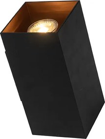 Inteligentna lampa ścienna czarna ze złotym kwadratem w komplecie 2 WiFi GU10 - Sab