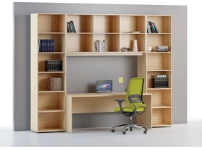 Biblioteka INTEGRO, niska, 1920 x 600 x 400 mm, 4 półki, buk
