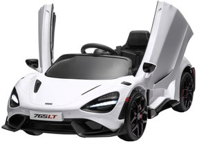 AIYAPLAY Dziecięce Auto Elektryczne z Drzwiami Skrzydłowymi, sterowalne, z miękkim startem i światłami LED, Białe