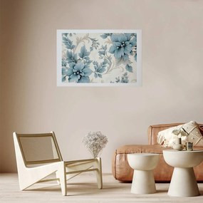 Plakat Turkusowe retro kwiaty 30x21 cm bez ramy z marginesem ARTGEIST B