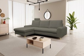 Masseno Narożnik VERONA z funkcją spania i pojemnikiem na pościel Narozniki L, Rozkładana sofa - Szary, LOFT 22