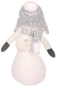 Dekoracja świąteczna Bałwan z gwiazdami LED, wys. 40 cm, biały