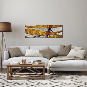 Abstrakcyjny obraz (z zegarem) (90x30 cm)