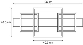 Designerska lampa sufitowa czarna kwadratowa z LED, 3-stopniowa regulacja ściemniania, 3-źródła światła - NimueDesignerski Oswietlenie wewnetrzne