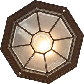 Rustykalna lampa sufitowa rdzawobrązowa 26,5 IP44 - Bri