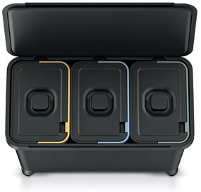 Pojemnik SYSTEMA na odpady segregowane 3 x 10 l, czarny
