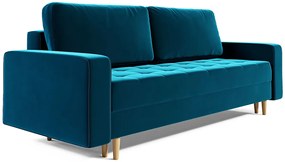 Niebieska sofa rozkładana z funkcją spania S2-K75