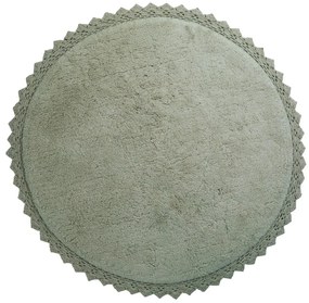 Zielony bawełniany okrągły dywan tkany ręcznie odpowiedni do prania ø 110 cm Perla Olive – Nattiot