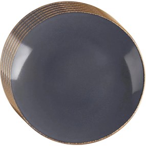 Orion Zestaw płytkich talerzy ceramicznych Glazeszary 27 cm, 6 szt.