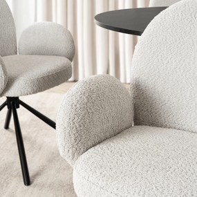 Krzesło Tapicerowane Obrotowe do Salonu MUSSO Szare Nowoczesne