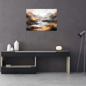Obraz na szkle - Malowanie górskich krajobrazów (70x50 cm)