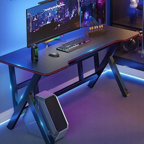 Biurko do gier – czarne, 120 x 60 x 74 cm – ergonomiczna konstrukcja, dużo miejsca do gier i pracy