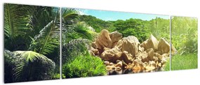 Obraz jeziora w dżungli Seszeli (170x50 cm)