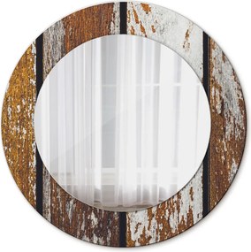 Lustro dekoracyjne okrągłe Vintage ciemne drewno